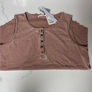 St. John's Bay Pink Buttoned Tank Top